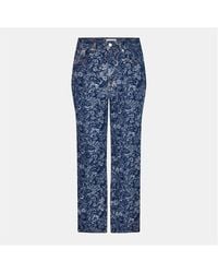 Ganni - Straight-Leg Leopard Print Jeans - Lyst