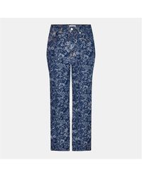 Ganni - Straight-Leg Leopard Print Jeans - Lyst