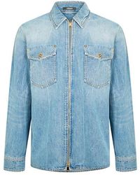 Versace - Stnwsh Long Sleeve Denim Shirt - Lyst