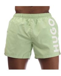 HUGO - Abas Logo Print Swim Shorts - Lyst