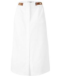 Fendi - Linen Midi Skirt - Lyst