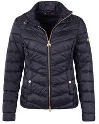 Barbour - Auburn Quilted Long Sleeve Funnel Neck Slim Fit Short Puffer Jacket - Lyst