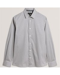 Ted Baker - Ls Slim Geo Long Sleeve Patterned Shirt - Lyst