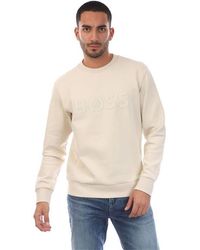 BOSS - Salbo Stretch Sweatshirt With Sandwich Logo - Lyst