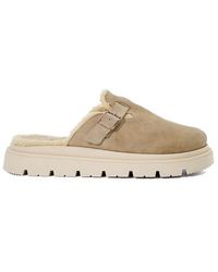 Dune - Gene Leather Faux Shearling Lined Clogs - Lyst