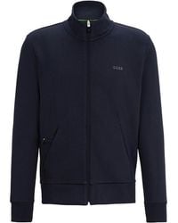 BOSS - Skaz Full-Zip Fleece Hoodie, High Neck Design - Lyst