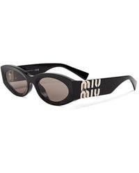 Miu Miu - 0Mu 11Ws Oval Sunglasses - Lyst