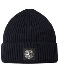 Stone Island - Stone Patch Beanie Sn64 - Lyst