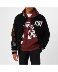 Off-White c/o Virgil Abloh - Moon Wool Varsity Bomber Jacket - Lyst