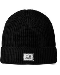 C.P. Company - Cp Cttn Logo Beanie Sn99 - Lyst