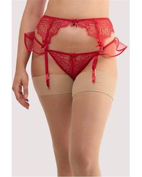 Playful Promises - Monica Ribbon Slot Lace Suspender - Lyst
