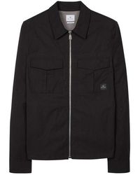 Paul Smith - Cotton Zip Long Sleeve Overshirt - Lyst