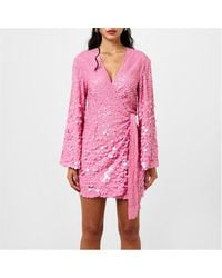Pretty Lavish - Provence Wrap Sequin Dress - Lyst
