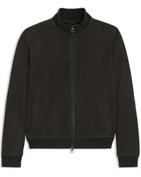 BOSS - X Beckham Shearling Long Sleeve Leather Jacket - Lyst
