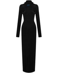 Off-White c/o Virgil Abloh - Embroidered Floral Long Sleeve Maxi Dress - Lyst
