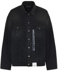 Balenciaga - Size Sticker Cotton Long Sleeve Oversized Fit Denim Jacket - Lyst