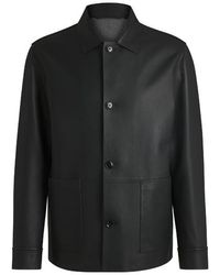 BOSS - C Markin Leather Jacket - Lyst