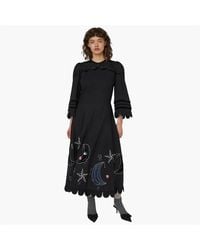 Stella Nova - Moon And Star Embroidered Midi Dress - Lyst