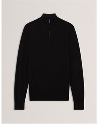 Ted Baker - Merino Half Zip Crew Neck Jumper - Lyst