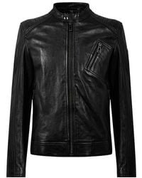 Belstaff - V Racer Water-Repellent Leather Long Sleeve Slim Fit Leather Jacket - Lyst
