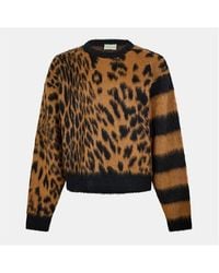 Aries - Leopard Crew Sweatshirt - Lyst