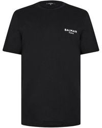 Balmain - Flocked Logo T-shirt - Lyst