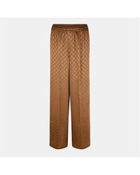 Gucci - Gg Jacquard Wide Leg Trousers - Lyst