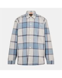 BOSS - Checked Soft Flannel Overshirt (Locky) - Lyst
