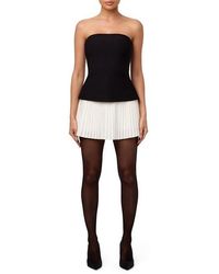 Naked Wardrobe - Pleated Tube Contrast Mini Dress - Lyst
