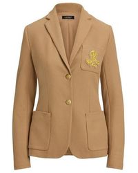 Ralph Lauren - Anfisa Cotton Long Sleeve Monogram Blazer - Lyst