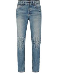 BOSS - Troy Biker Bc Slim Fit Jeans - Lyst