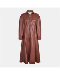 Fendi - Leather A Line Dress - Lyst