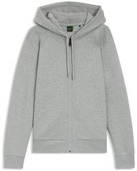 BOSS - Full-Zip Hoodie With Adjustable Drawstring Hood - Lyst