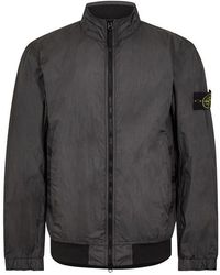 Stone Island - Crinkle Reps Wind Resistant Long Sleeve Bomber Jacket - Lyst