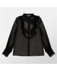 Valentino - Sheer Chiffon Blouse - Lyst