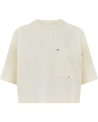 Bottega Veneta - Jersey Cropped T-shirt With V Pocket - Lyst