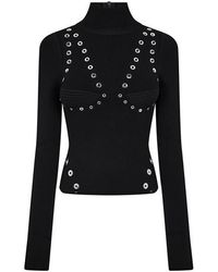 Off-White c/o Virgil Abloh - Eylts Mock Neck Viscose Long Sleeve Embellished Jumper - Lyst
