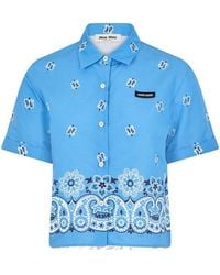 Miu Miu - Bandana Short Sleeve Patterned Shirt - Lyst