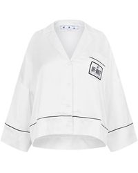 Off-White c/o Virgil Abloh - Satin Pyjama Crop Shirt - Lyst