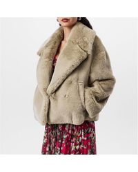 BOSS - Plush Teddy Cropped Coat - Lyst