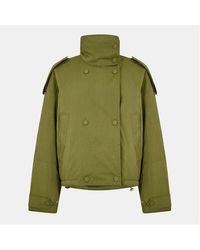 EDITED - Agatha Cropped Double Breasted Cotton Long Sleeve Coach Jacket - Lyst