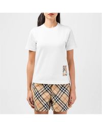 Burberry - Check Label Patch T-Shirt - Lyst