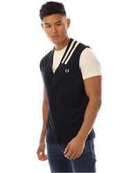 Fred Perry - V-Neck Broken Tipped Tank Top - Lyst