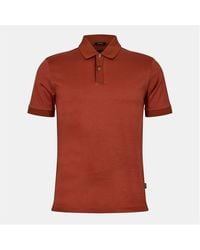 BOSS - H-Parlay Micro-Pattern Cotton Short Sleeve Polo Shirt - Lyst