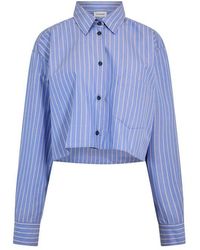 ANDAMANE - Georgiana Crop Long Sleeve Patterned Shirt - Lyst