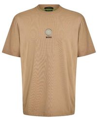 BOSS - Golf Terrace Short Sleeve Top With Unique Front & Back Detail - Lyst
