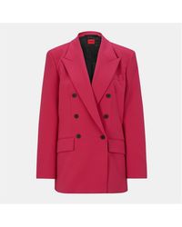 HUGO - Amalisa Long Sleeve Zip Blazer - Lyst