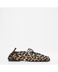 Ganni - Lace-Up Ballet Pumps - Lyst