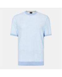 BOSS - Cotton Knitted Top - Lyst