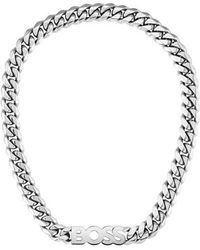BOSS - Kassy Stainless Steel Chain Necklace - Lyst